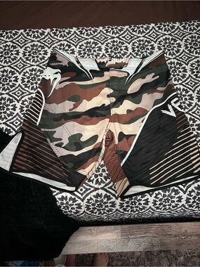 Venum MMA Men's Camo Fight Shorts - Brown/Green